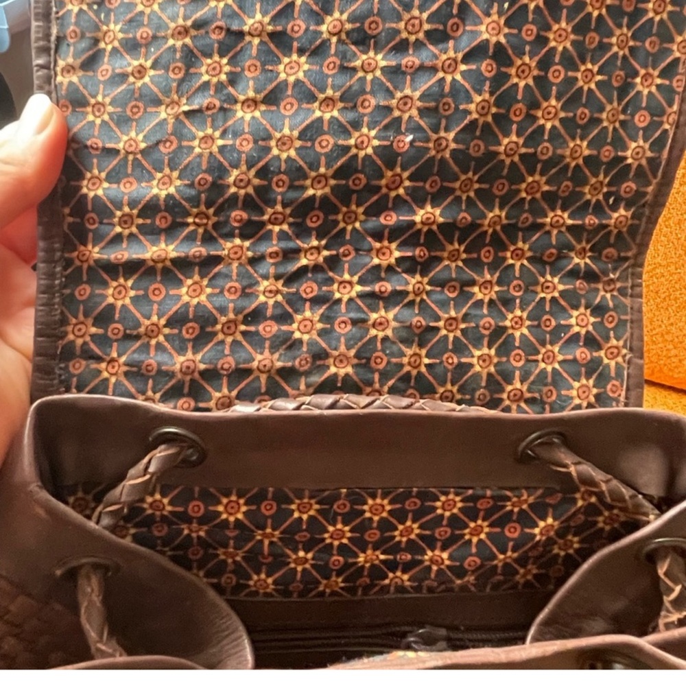 LEATHER Basketweave Rucksack Backpack - Picture 5 of 14